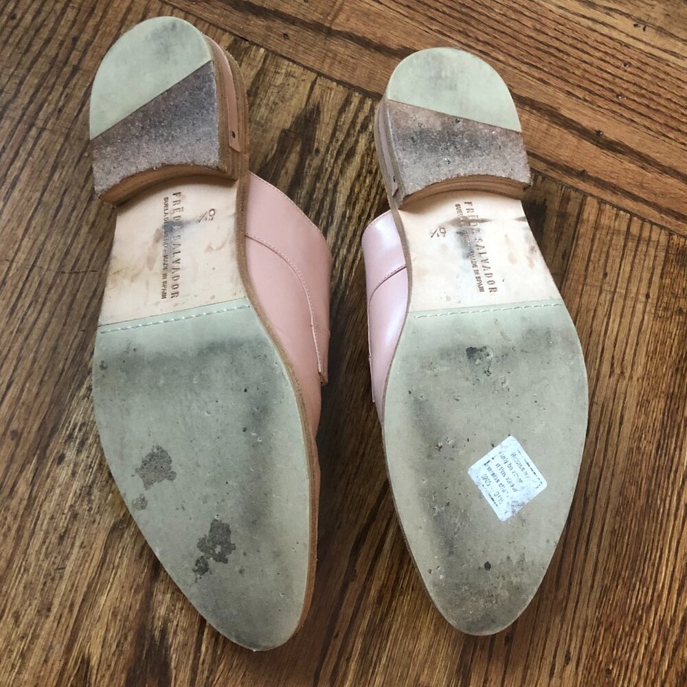 Freda Salvador Leather Studded Accents Mules - Picture 4 of 5